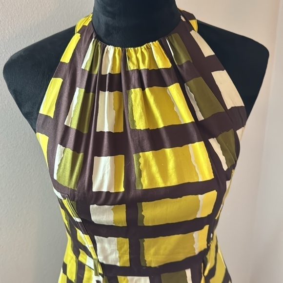 Jessica Simpson 100% cotton Halter fit & Flare geometric print Sz 4 dress - Picture 2 of 7